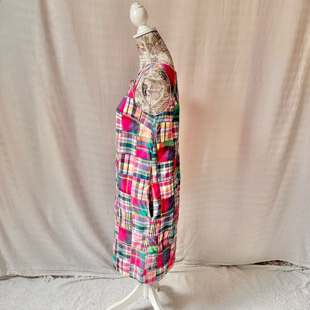 Talbots Madras Patchwork Dress Sleeveless Size 4 Cotton Lined - Picture 10 of 12